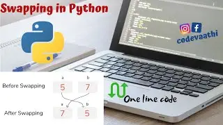 Swap two Numbers in Python | One line code | Python Tutorial in Tamil #23