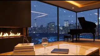 Luxury NYC Penthouse Snowfall Ambience at Night for Studying, Reading & Focus (3 Hours, No Ads)