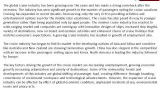 Global Cruise Market Growth Analysis and 2020 Forecasts