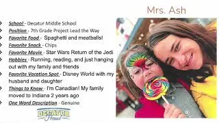 MSD of Decatur Township 2021 2022 New Teacher Spotlight