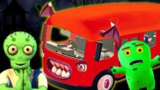 🧟Gruselige R&auml;der am Bus mit Zombie und Monster 🚌| Halloween-Lieder f&uuml;r Kinder | HooplaKidz Deutsch