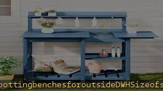SERWALL Potting Table Outdoor Potting Bench with Sink, HDPE Potting Benches for Outside All Weather