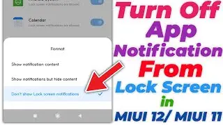 How To Remove App Notification From Lock Screen In MIUI 12 | Remove Whatsapp Chat From Lock Screen