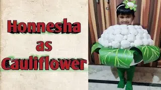 How to make Cauliflower costume for children | Fancy Dress Vegetable Competition | Honnesha Gahlot