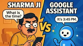 Sharma Ji or Google assistant cartoon in hindi sharma ji ka Naya phone or Google hindi kahani 😅😂