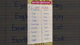 E letter words with ArtWithRajalba #english #artwithrajalba #education #shorts #viral