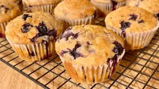 Your family will be delight Easy and Healthy Blueberry Muffins Vegan and Sugar-free #ขนมคลีน