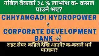 Nabil Bank Declares Book Close Date|38% Huge Dividend| Chyangadi & Corporate D.Bank को Right kahile?