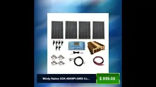 Windy Nation SOK-400WPI-30RS Complete 400 Watt Solar Panel Kit with 3000W VertaMax Power Inverter...