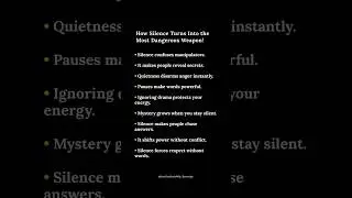 The Dark Psychology of Silence That Breaks Control! #shortvideo #ytshorts #discipline #facts