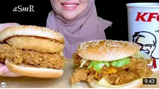 Asmr mukbang KFC zinger cheezilla and zinger stacker real sound no talking