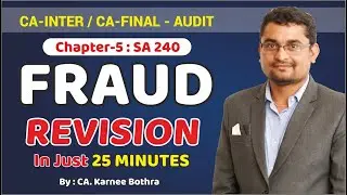 CA Inter & Final | Audit SA 240 Fraud | CA Karnee Bothra