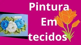 pintura em tecido flores