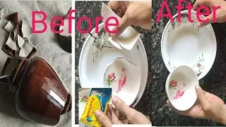 How to fix Broken ceramic mug,plates, ceramic cups,bowls, flower pots,plastic items|DIY idea ceramic