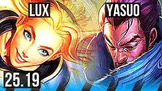 LUX vs YASUO (MID) | Godlike | EUW Master | 25.19
