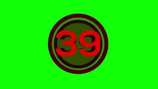 1minute RED Count Down - circular timer [Green screen] FREE