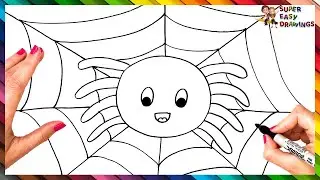 How To Draw A Spider Step By Step 🕷️🕸️ Spider Drawing Easy
