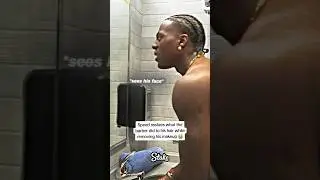 Speed realizes what the barber did to his hair while removing his makeup 😭 #ishowspeed