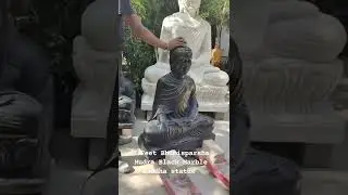 3 FEET BLACK MARBLE BHUMISPARSHA MUDRA GARDEN BUDDHA STATUE FROM STONEMART&trade;