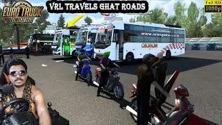 VRL Travels Prakash Vega Bus Ghat Roads Driving with Logitech g29 Steering | ETS2 Telugu Gamer World