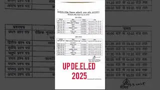 UP De.el.ed/B.T.C exam date 2025 scheme exam paper #de.el.ed