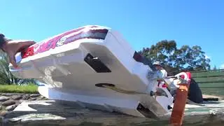 BLACKJACK 42 THRASHING 52MM PROP🔥ADDED TRIM TABS RCBOATBITZ GARRYS BOAT THEN FAILED RESCUE ALMOST