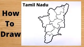 Drawing Tamil Nadu State with District Map - Easy Step by Step