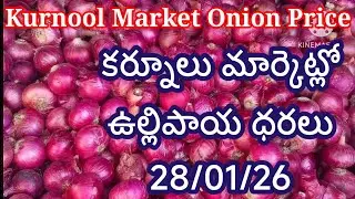28 January 2026| కర్నూలు వ్యవసాయ మార్కెట్లో ఉల్లిపాయ ధరలు| today onion price Kurnool market