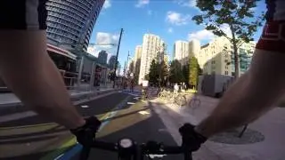 Cycling the new Queen's Quay (W to E)