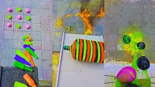 💥🍾Breaking glass bottle -1010 | ⚠️ Crushing crunchy and soft things | Throwing bottle down stairs