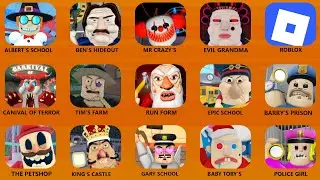 Roblox,BARRA'S GRANNY FAMILY.SCARY'S EPIC SCHOOL.TIM'S RUN FROM.CHELESA HORROR PRISON.