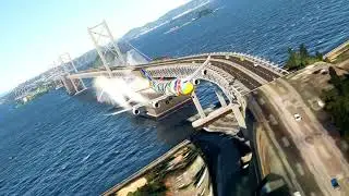 the plane broke through the bridge , game