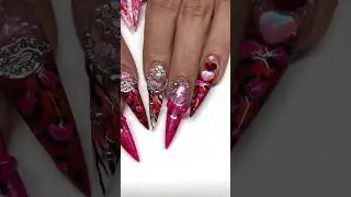 Gave her the CUTEST Y2K Nails!😍💅🏻 #y2knails #nailartist #nails #nailart #valentinesnails