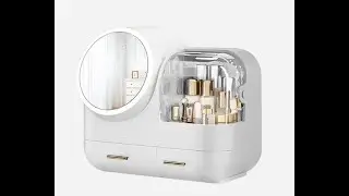 Joybos&reg; Makeup Storage Organizer Box with Led Lighted Mirror