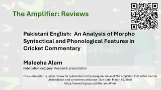 Pakistani English  An Analysis of Cricket Commentary (Version under review)