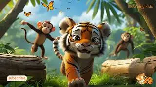 Tiger Cub Song🐯  | Playing & Eating in the Jungle 🌴🍎 | Kids Songs & Nursery Rhymes