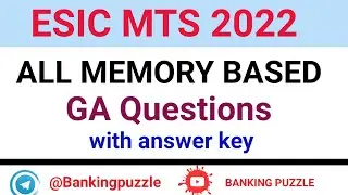 ESIC MTS 2022 Memory GA questions Shift-2 | Esic mts 2022