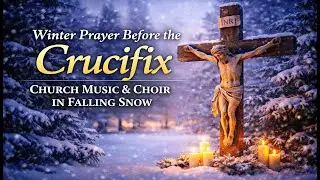 Winter Prayer Before the Crucifix | Church Music & Choir in Falling Snow
