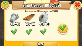 Hay Day Gameplay 256 , Upgrade Barn Storage to 1100 (Level 58)