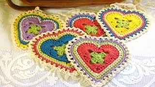 HOW TO CROCHET A BEAUTIFUL HEART COASTER  ||  LEARN TO CROCHET CHRISTMAS ORNAMENT
