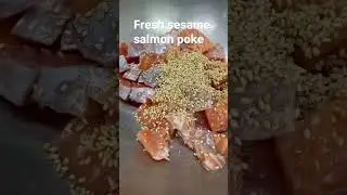 How to make Fresh sesame salmon poke .  #poke #shorts