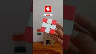 Turning Rubik's cube into Switzerland flag 🇨🇭 | #shorts |