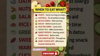WHEN TO EAT WHAT? | Best Time To Eat Fruits, Salad, Nuts & Meals For Better Health & Energy