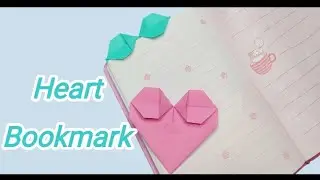 Easy Paper heart book mark | paper heart | #paperheart #heartbookmark #paperart #diy #origami #art 