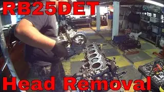 RB25DET build - removing the head - 2 hidden 10mm head bolts