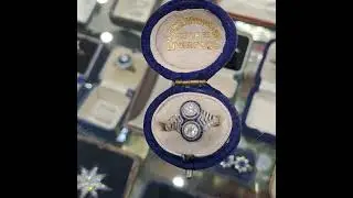 #SR209 Wonderful double diamond and sapphire target ring