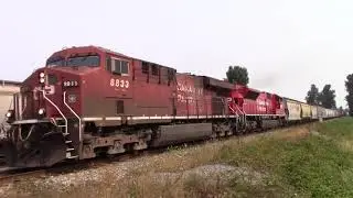 Nice Meet!!!! CN 416 W/ BC Rail C40-8Mu meets CP 303 W/ SD70ACU @ Matsqui BC Canada 14AUG21