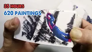 FLIPBOOK #1: Spiderman Flying Through the Air, Created from 620 Paintings