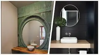 75 Mid-sized Black Powder Room Design Ideas You'll Love 🔴