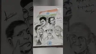 happy republic day drawing// all legend are one frame// fredom fighters # republic day